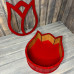 Коробка "Тюльпан" прозора кришка ЧЕРВОНИЙ (30-26-9 см)