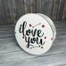 Коробка кругла з принтом "I love you" БІЛИЙ (21-21-8 см)