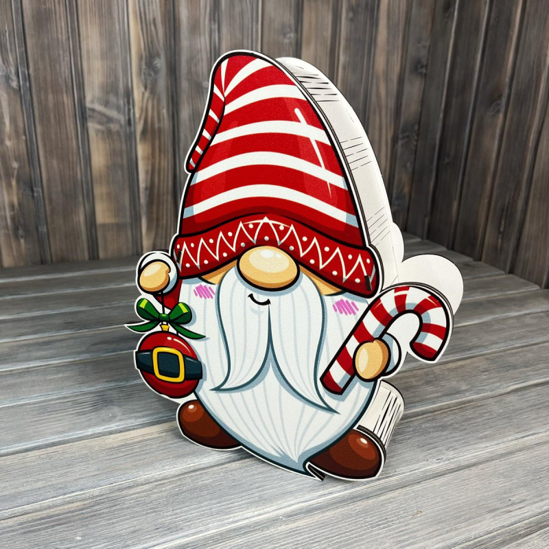 Коробка "Новорічний гном" БІЛИЙ (30-25-8 см)