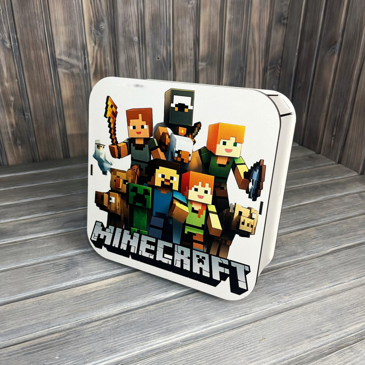 Коробка прямокутна округлена "Minecraft" БІЛИЙ (25-25-9 см)