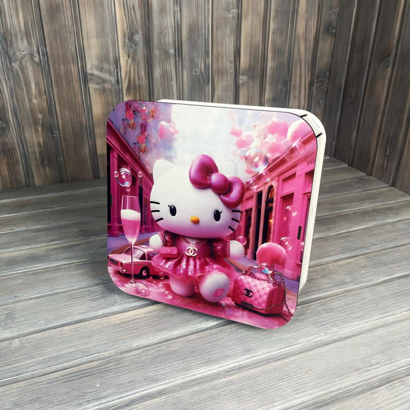 Коробка прямокутна округлена "Hello Kitty" БІЛИЙ (25-25-9 см)